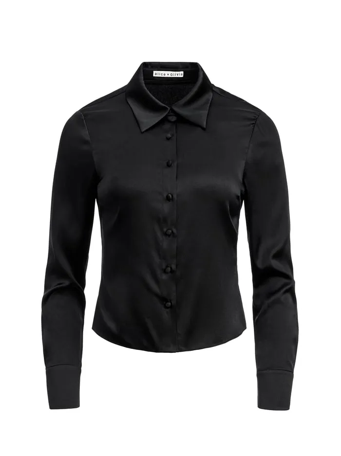 Tops Women Alice Olivia Willa Fitted Top Black