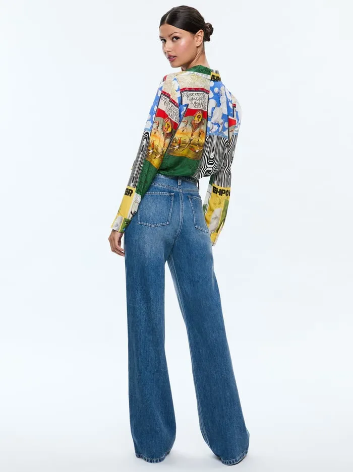 Tops Women Alice Olivia Willa Placket Top Haute Couture