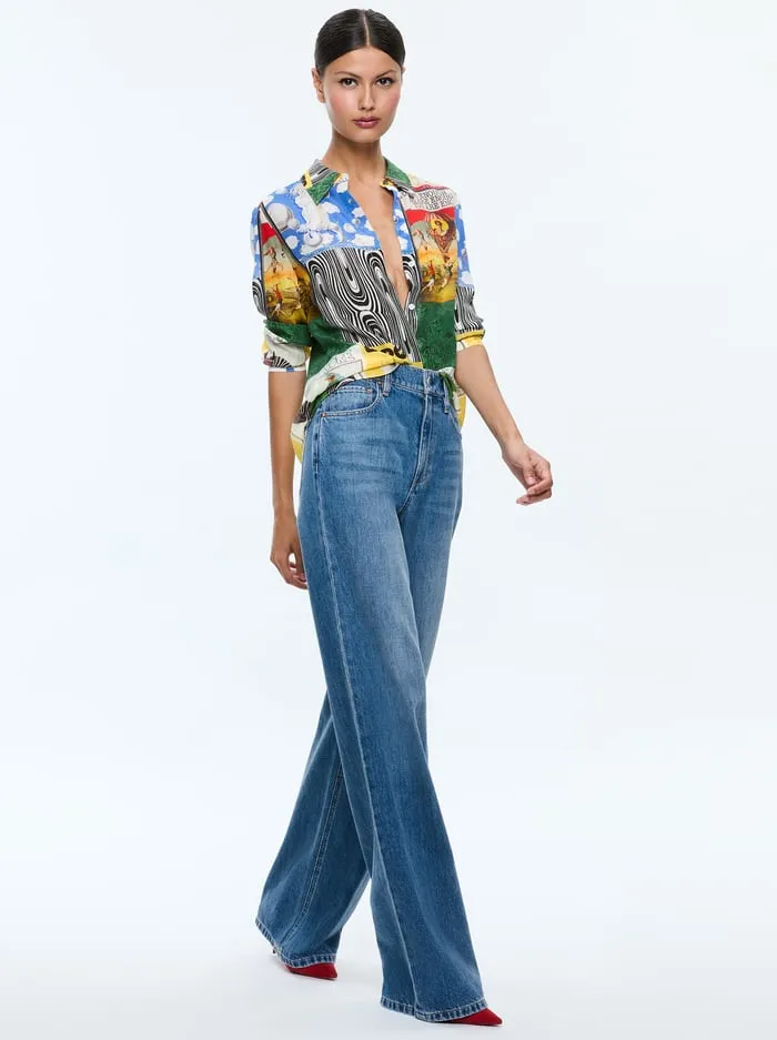 Tops Women Alice Olivia Willa Placket Top Haute Couture