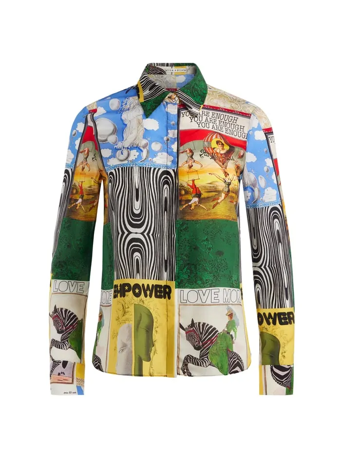 Tops Women Alice Olivia Willa Placket Top Haute Couture