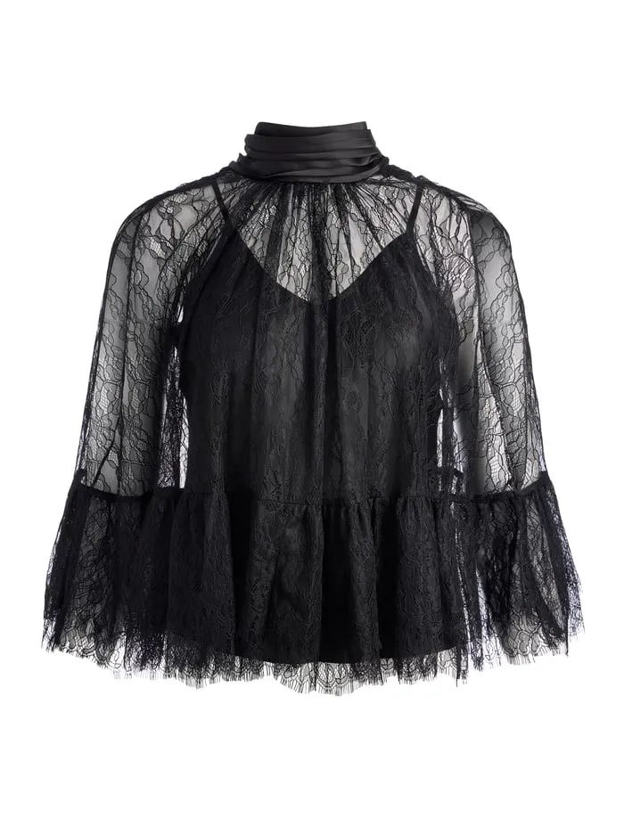 Tops Women Alice Olivia Zenon Top With Cami Black