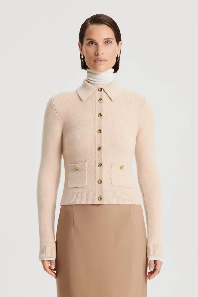 Tops Women Scanlan Theodore CASHMERE SHIRT Oat Tops Women Scanlan Theodore CASHMERE SHIRT Oat