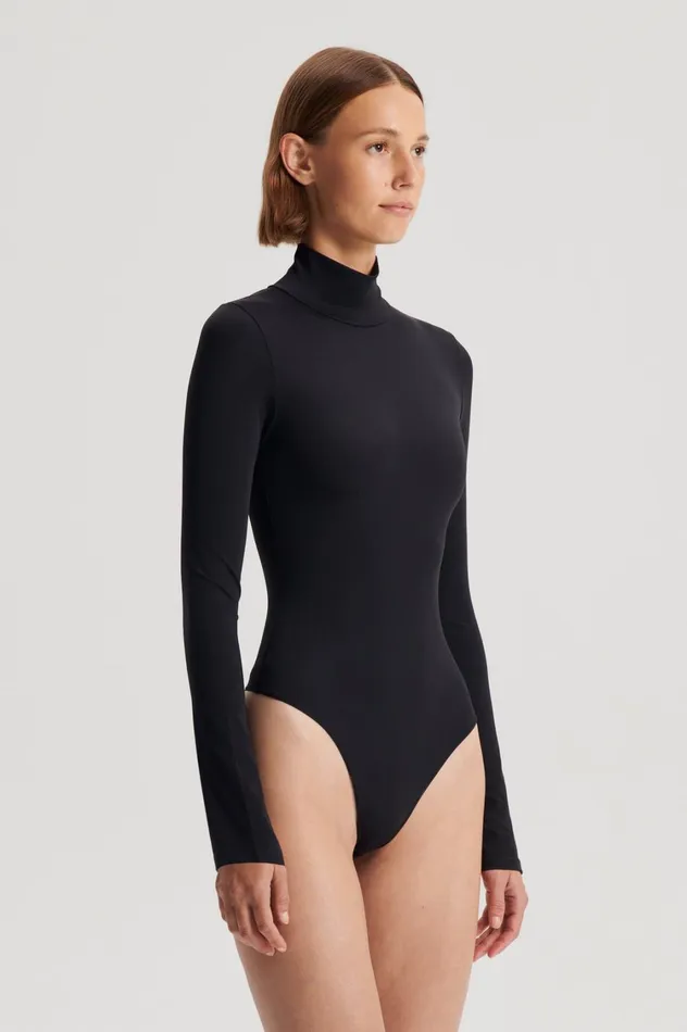 Tops Women Scanlan Theodore TURTLE NECK BODYSUIT Black