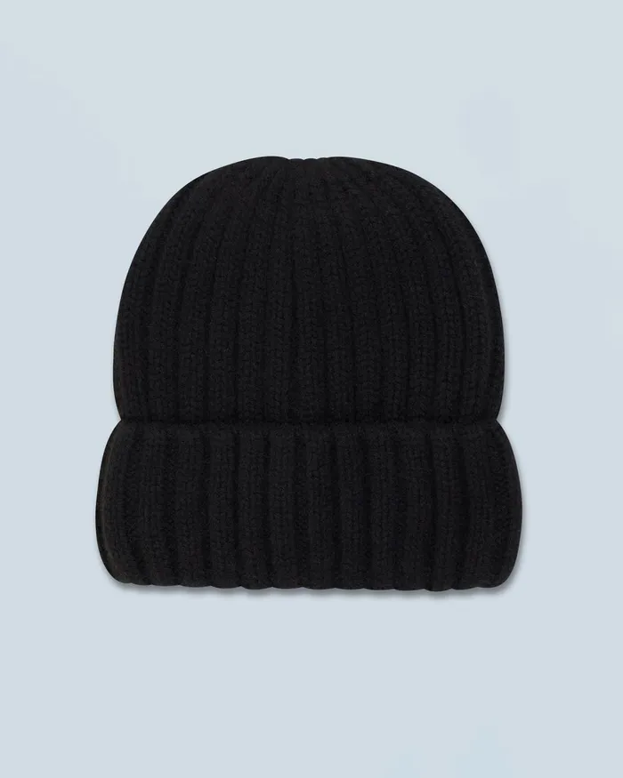 Tote Bags From Future Beanie With Ribbed Lapel Black