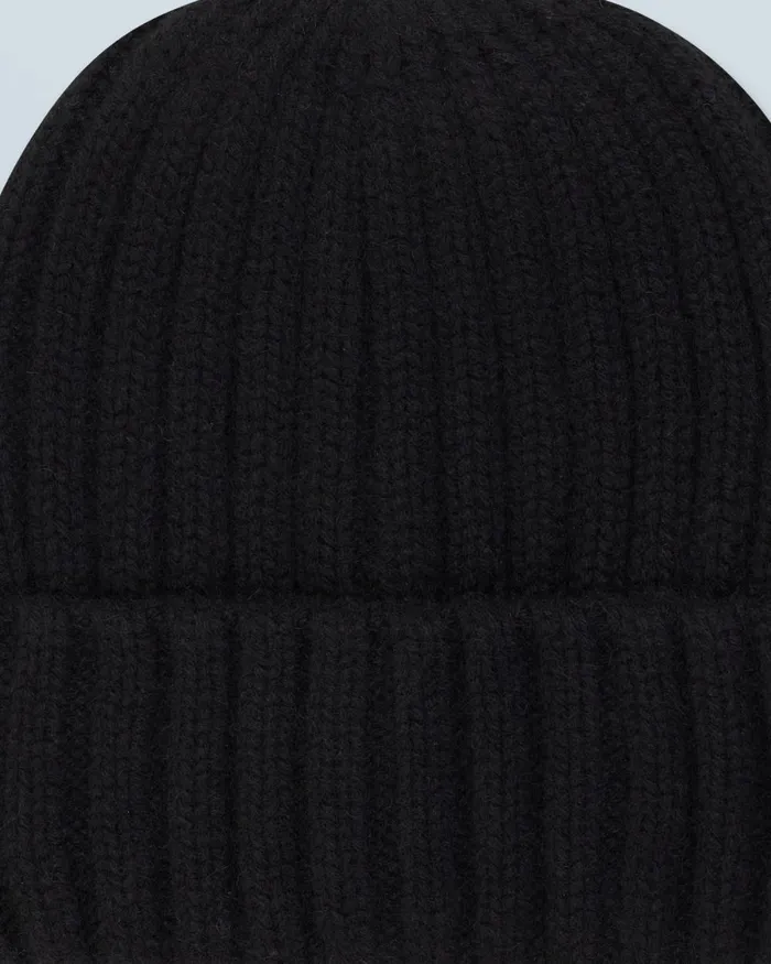 Tote Bags From Future Beanie With Ribbed Lapel Black