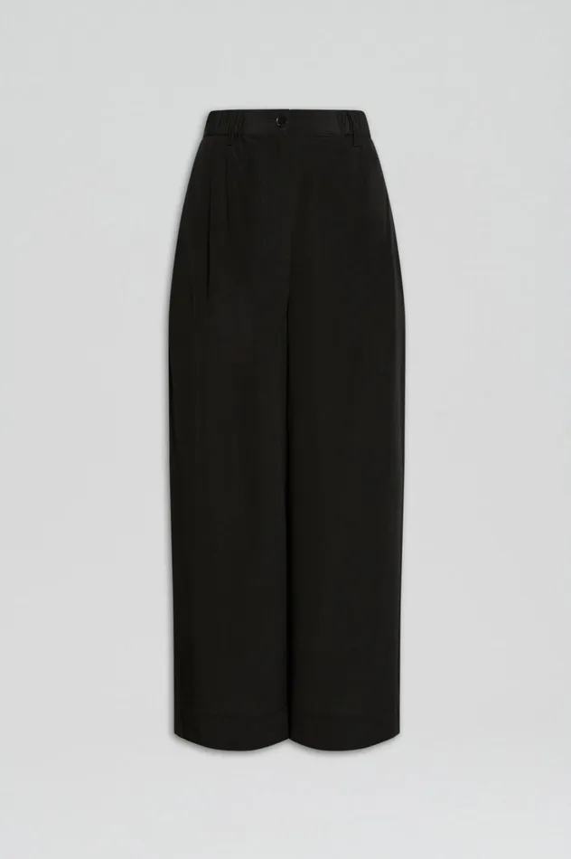 Trousers Women Scanlan Theodore SILK CROPPED TROUSER Black Trousers Women Scanlan Theodore SILK CROPPED TROUSER Black