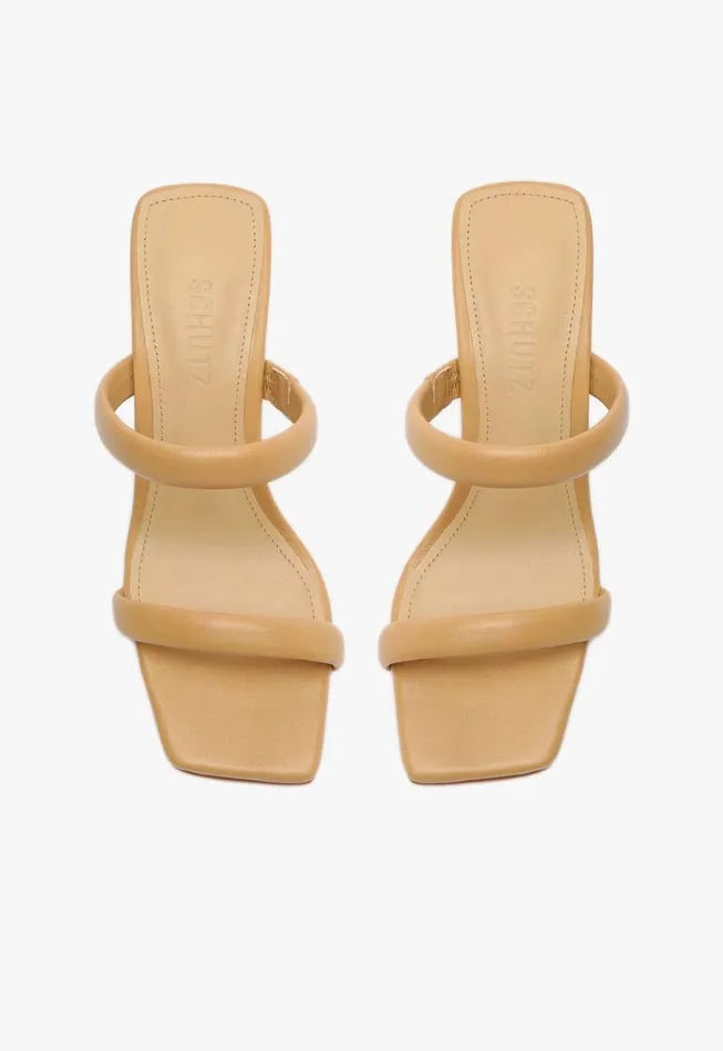 Ully Nappa Leather Sandal Light Beige Women Schutz Shoes Mules