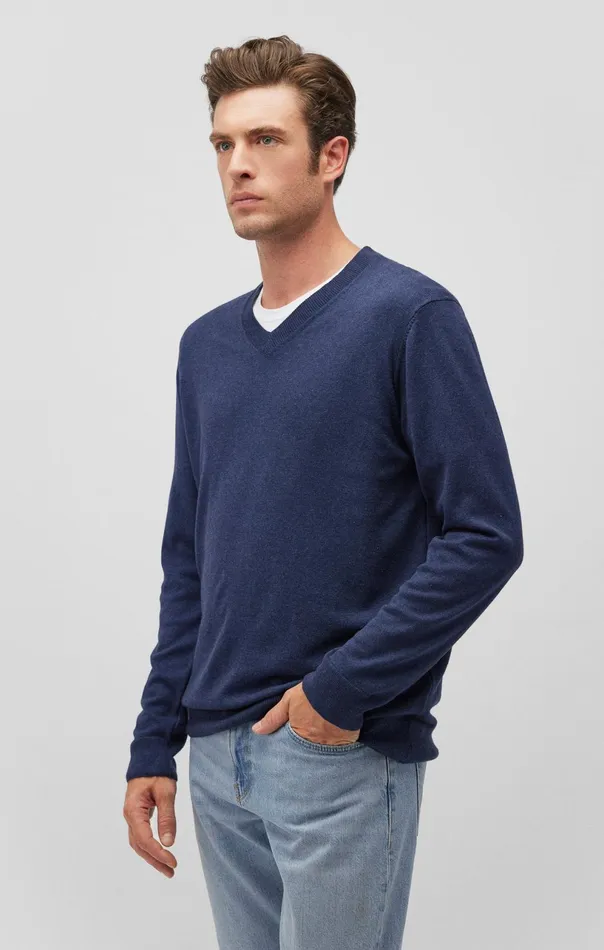 VNeck Sweater In Black Iris Men Mavi Jeans Sweaters