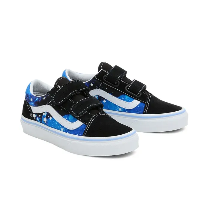 Vans Classics Kids Old Skool Hook And Loop Shoes 48 Years Blue Black