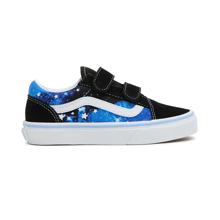 Vans Classics Kids Old Skool Hook And Loop Shoes 48 Years Blue Black