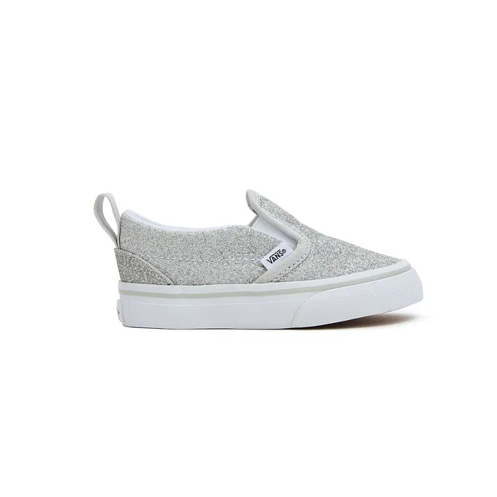 Vans Classics Kids Toddler SlipOn Hook And Loop Glitter Shoes 14 Years Grey
