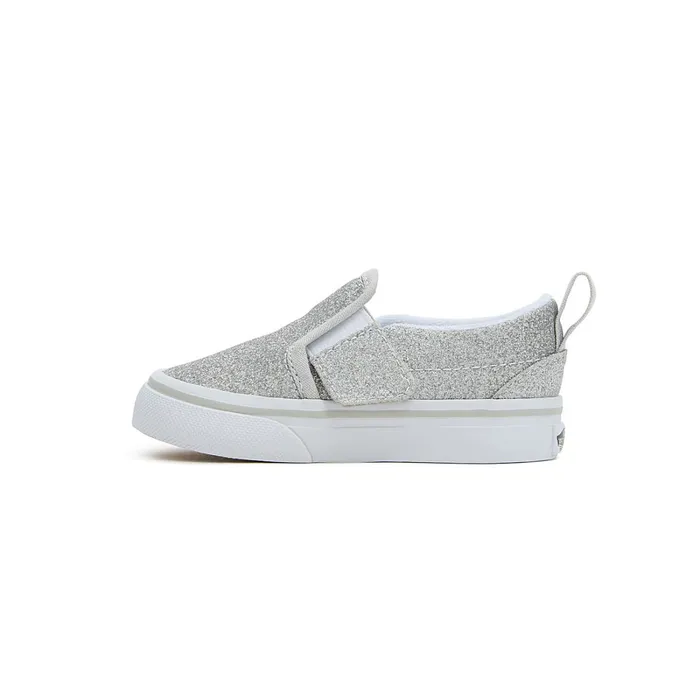 Vans Classics Kids Toddler SlipOn Hook And Loop Glitter Shoes 14 Years Grey