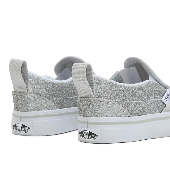 Vans Classics Kids Toddler SlipOn Hook And Loop Glitter Shoes 14 Years Grey