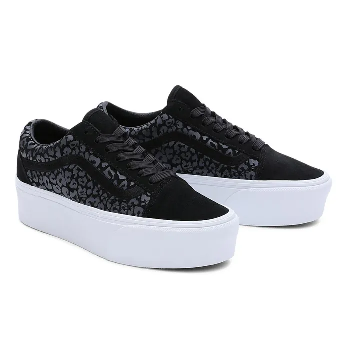 Vans Classics Women Mono Embroidery Old Skool Stackform Shoes Black