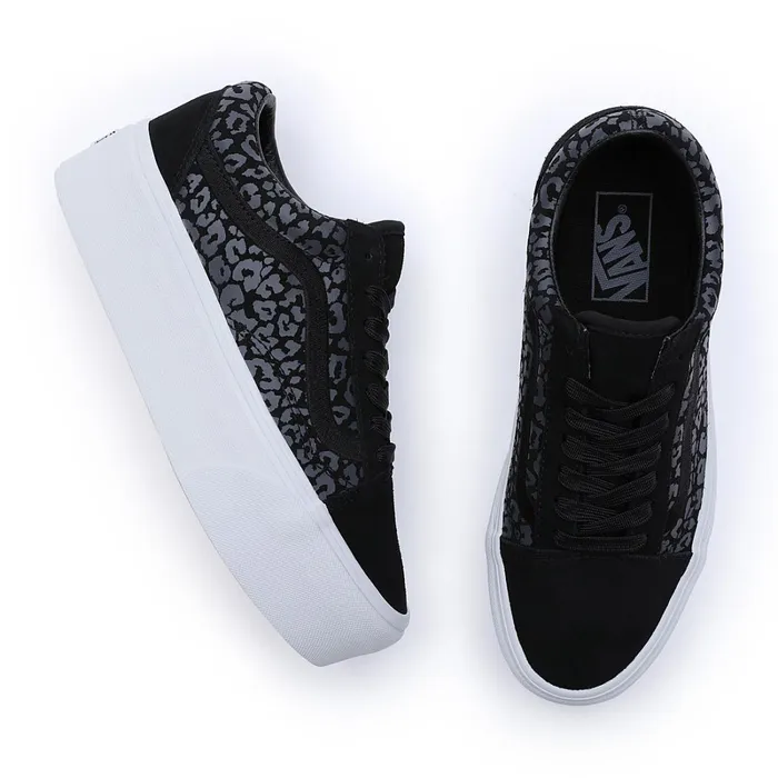 Vans Classics Women Mono Embroidery Old Skool Stackform Shoes Black
