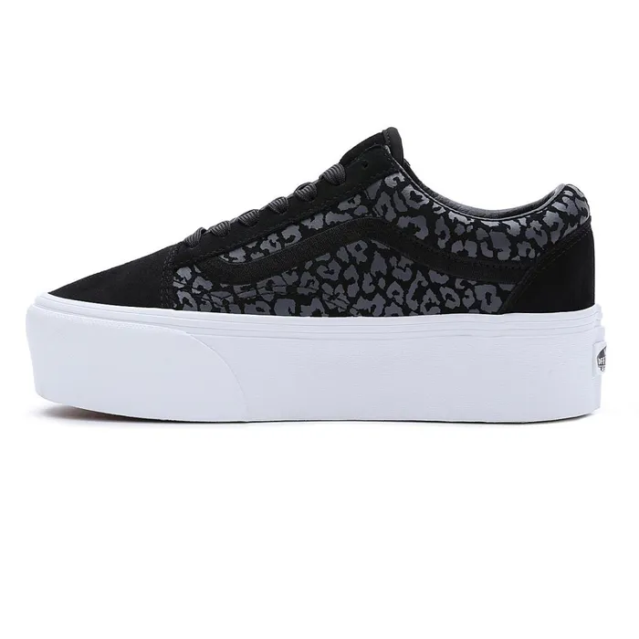 Vans Classics Women Mono Embroidery Old Skool Stackform Shoes Black