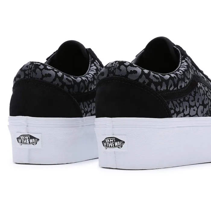 Vans Classics Women Mono Embroidery Old Skool Stackform Shoes Black