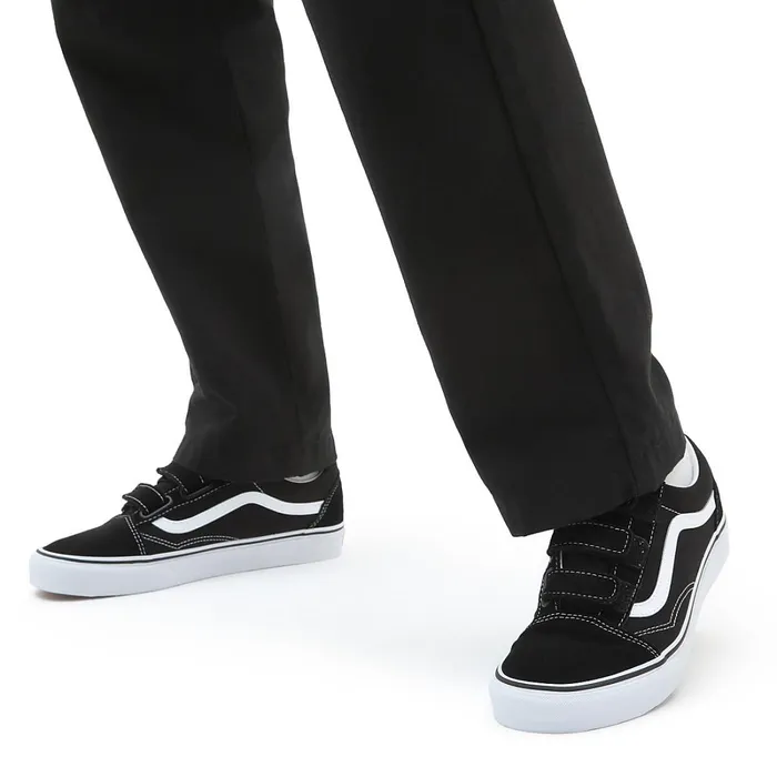 Vans Classics Women SuedeCanvas Old Skool Hook And Loop Shoes Black White