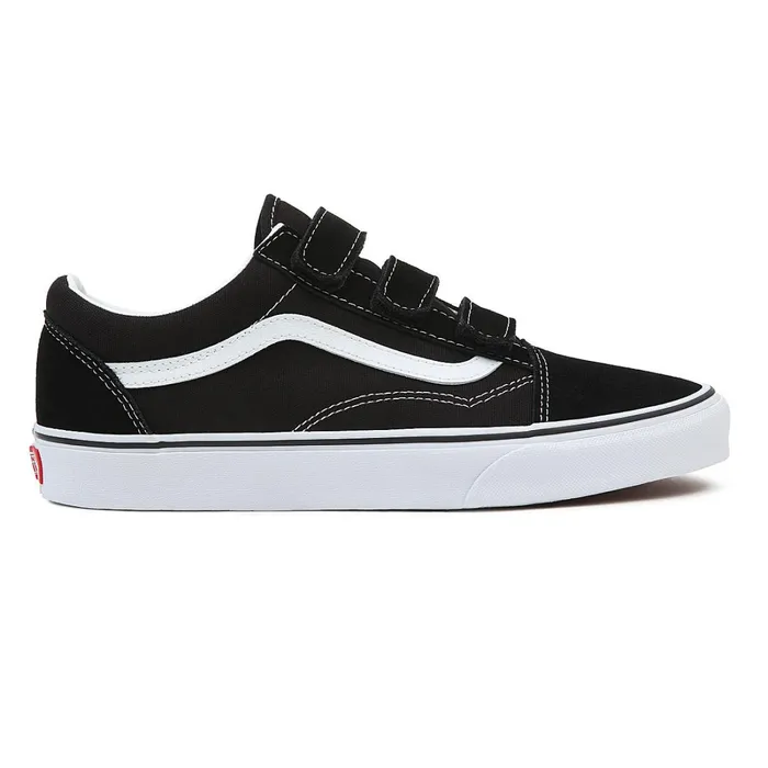 Vans Classics Women SuedeCanvas Old Skool Hook And Loop Shoes Black White