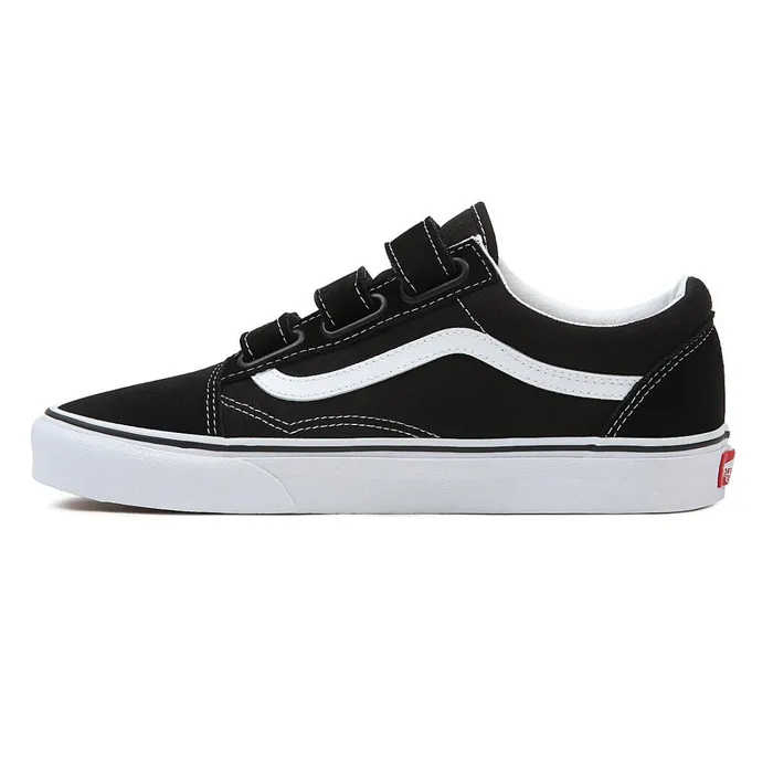 Vans Classics Women SuedeCanvas Old Skool Hook And Loop Shoes Black White