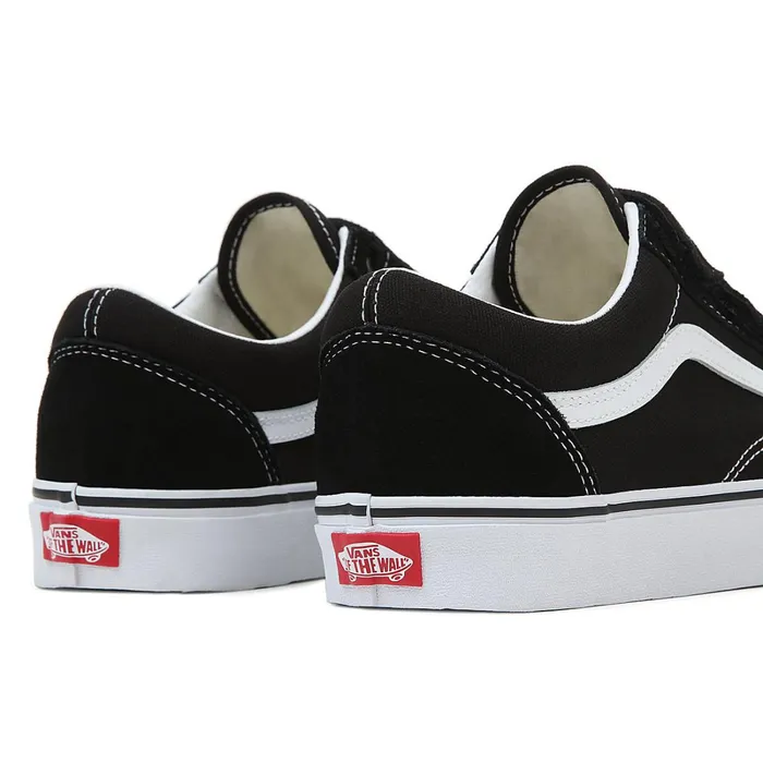 Vans Classics Women SuedeCanvas Old Skool Hook And Loop Shoes Black White