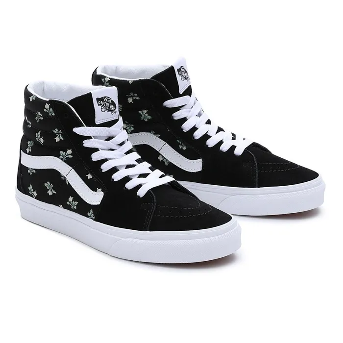 Vans HiTop Shoes Women Floral Sk8Hi Shoes Black