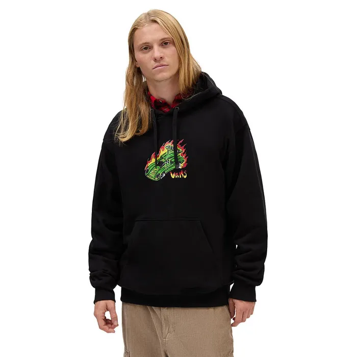 Vans Hoodies and Sweatshirts Men Drag Race Loose Pullover Hoodie Black