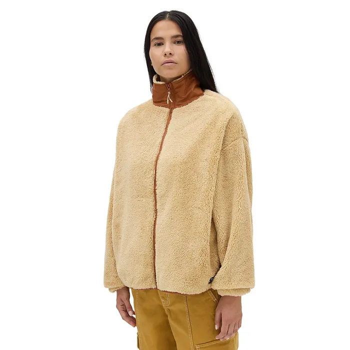 Vans Hoodies and Sweatshirts Women Vista Mock Neck Full Zip Pullover Beige