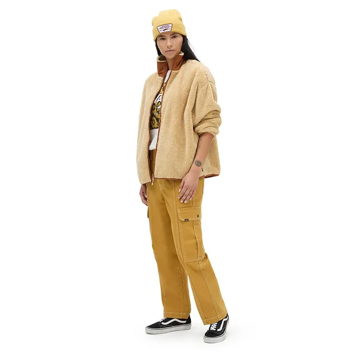 Vans Hoodies and Sweatshirts Women Vista Mock Neck Full Zip Pullover Beige