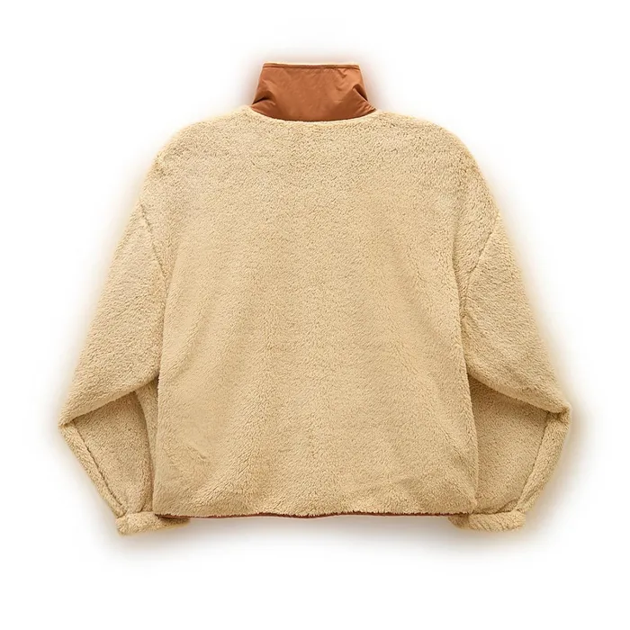 Vans Hoodies and Sweatshirts Women Vista Mock Neck Full Zip Pullover Beige