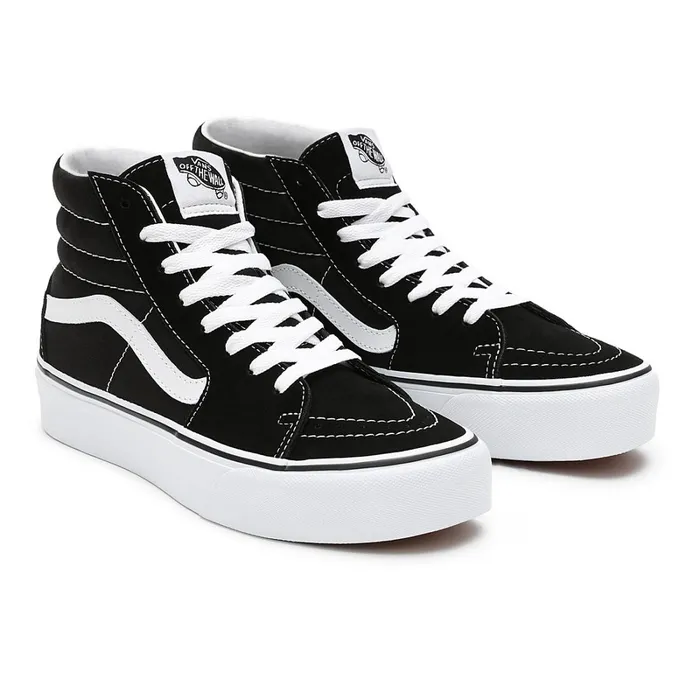 Vans Platform Shoes Women Suede Sk8Hi Platform 20 Shoes Black
