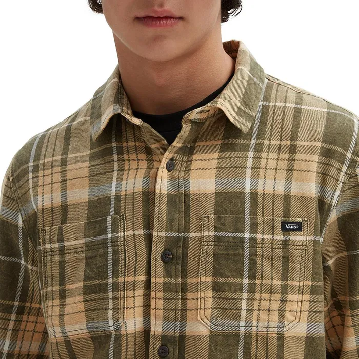 Vans Shirts Men Peddington Long Sleeve Shirt Green