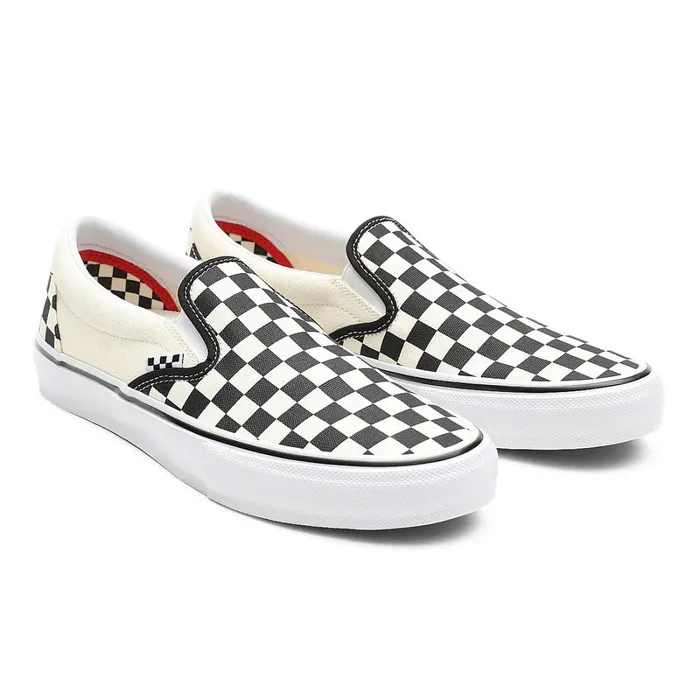 Vans Skate Shoes Women Skate Checkerboard SlipOn Shoes White