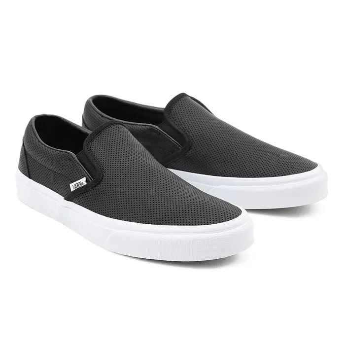 Vans Slipon Shoes Men Perf Leather Classic SlipOn Shoes Black