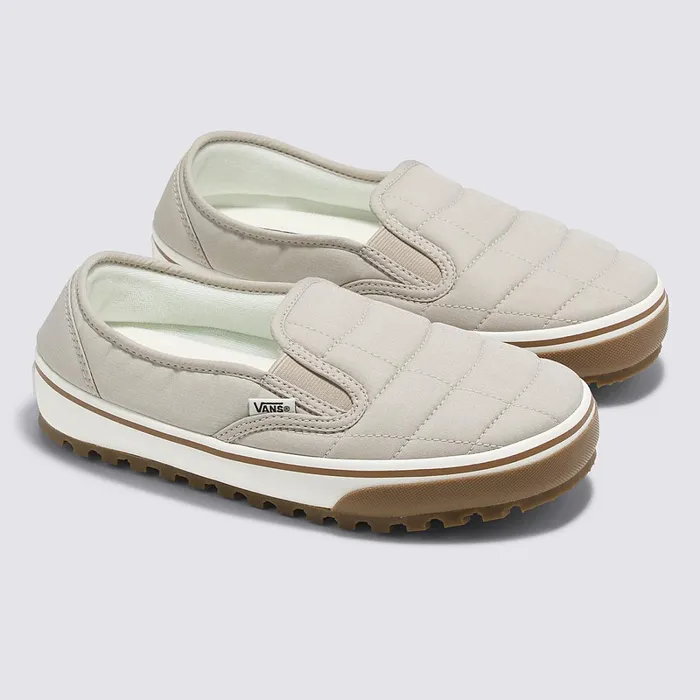 Vans Slipon Shoes Men Snow Lodge Slipper Vansguard Quilted Shoes White Beige