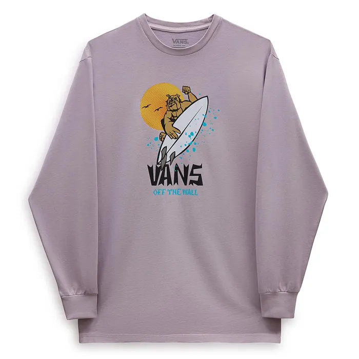Vans Tshirts and Tanks Men Surf Doggo Long Sleeve TShirt Purple