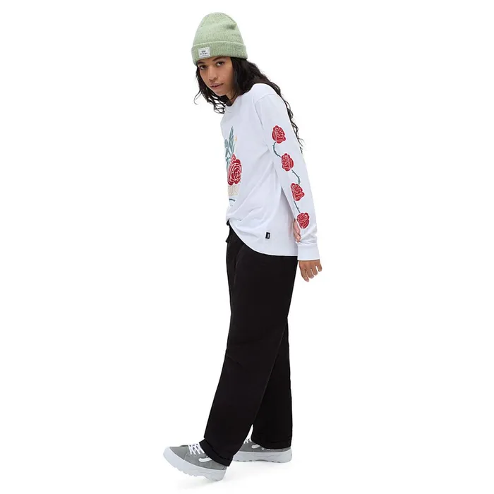 Vans Tshirts and Tops Women Thorned Boyfriend Long Sleeve TShirt White