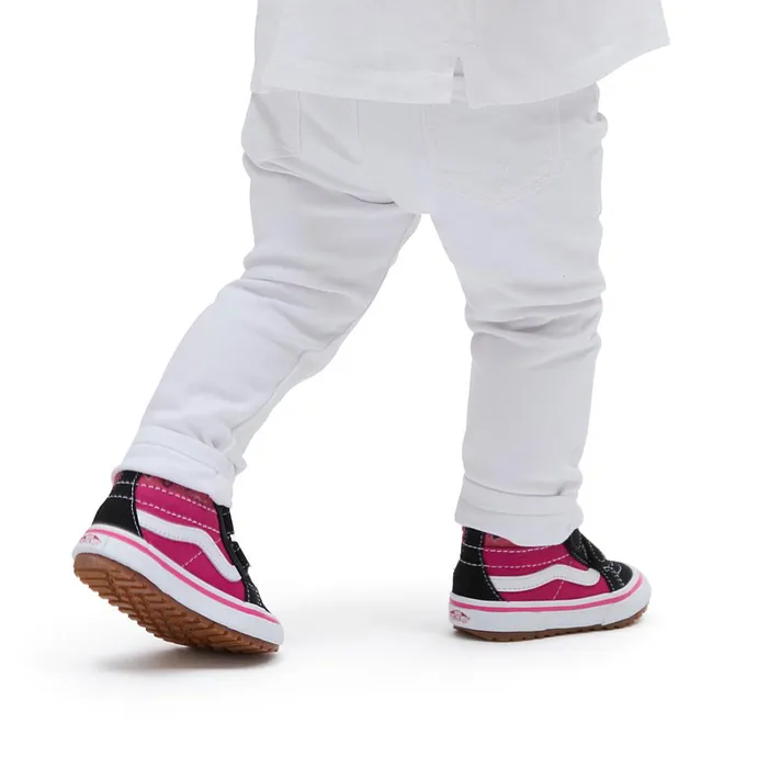 Vans Toddler Shoes 14 Years Kids Toddler Paisley Sk8Mid Reissue MTE1 Hook And Loop Shoes 14 Years Black Pink