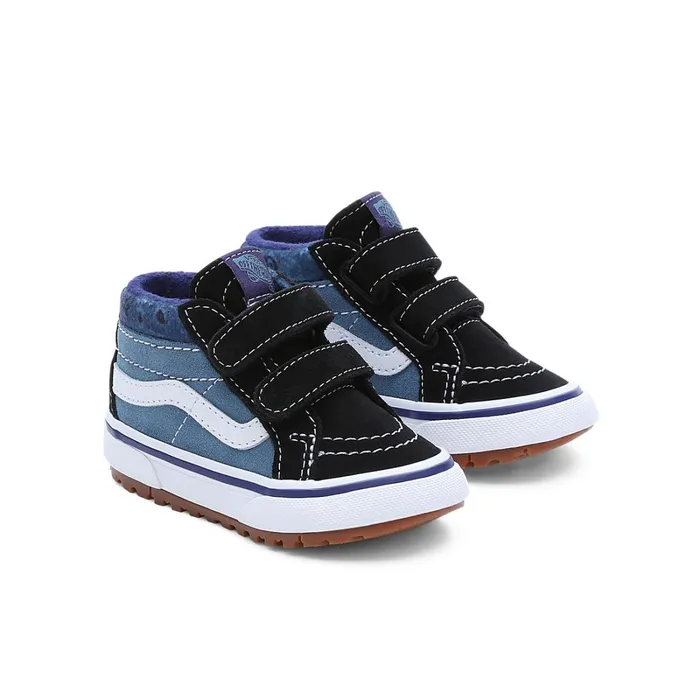 Vans Toddler Shoes 14 Years Kids Toddler Paisley Sk8Mid Reissue MTE1 Hook And Loop Shoes 14 Years Blue Black