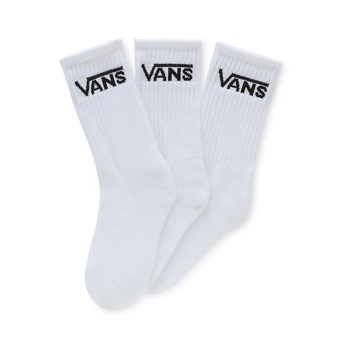 Vans View All Kids Classic Crew Socks 3 Pairs White