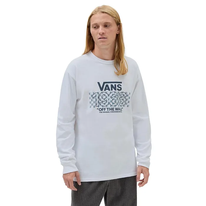 Vans View All Men Off The Wall Checker Long Sleeve TShirt White