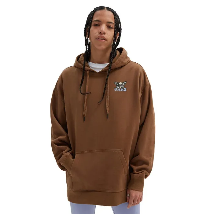 Vans View All Women Skullfly Oversized Pullover Hoodie Brown