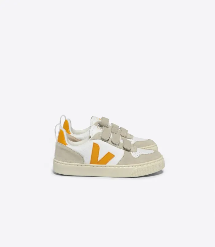VEJA V10 Kids V10 CHROMEFREE LEATHER WHITE OURO