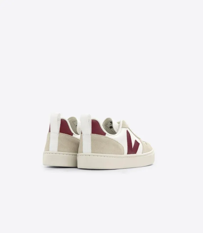 VEJA V10 Kids V10 LACES CHROMEFREE LEATHER WHITE MARSALA ALMOND