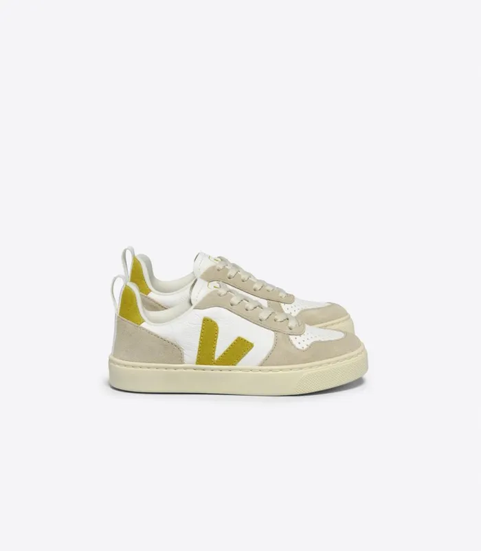 VEJA V10 Kids V10 LACES CHROMEFREE WHITE LIQUOR ALMOND