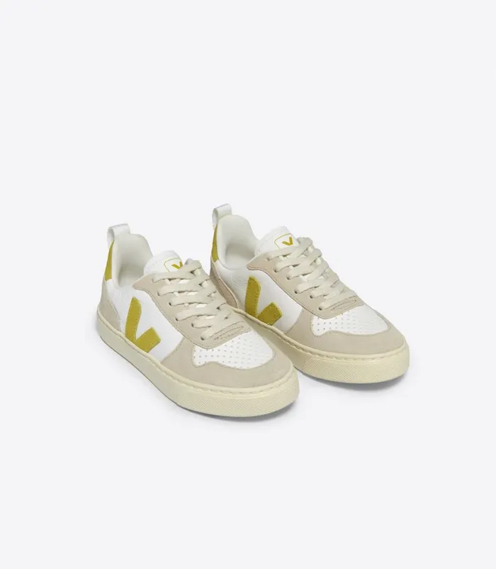 VEJA V10 Kids V10 LACES CHROMEFREE WHITE LIQUOR ALMOND