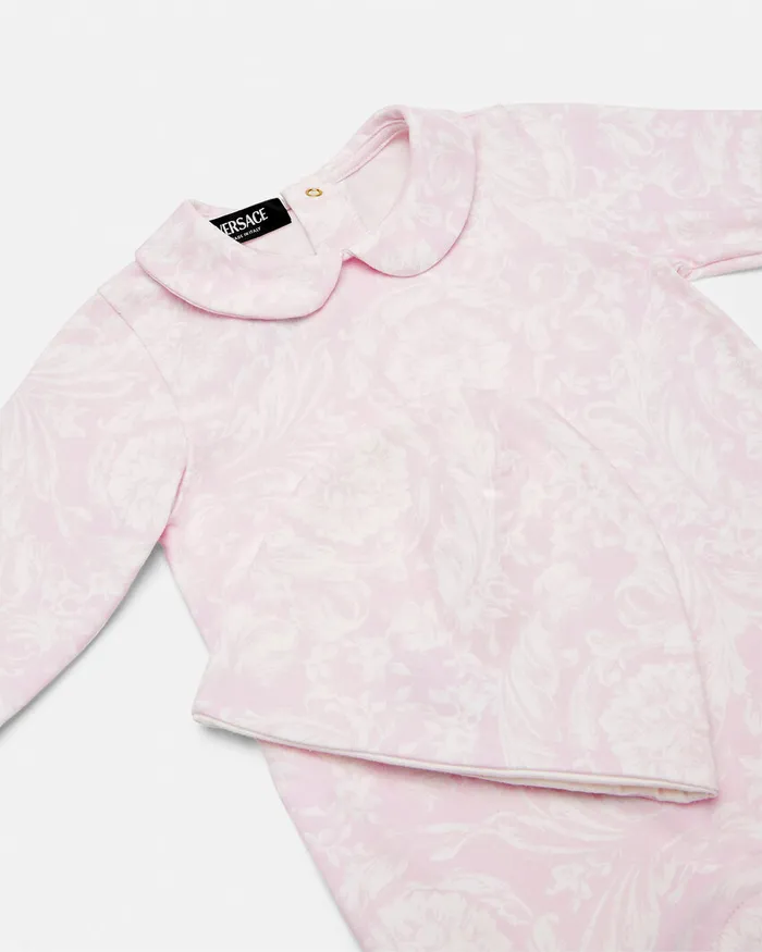 Versace Barocco Baby Sleepsuit Set Light Pink Kids Clothing