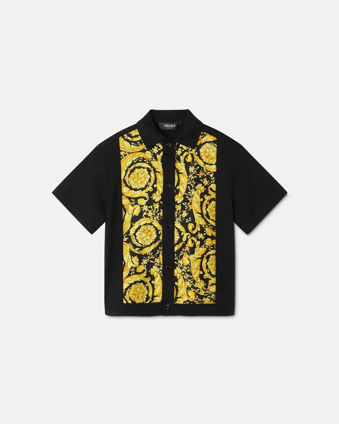Versace Barocco Overshirt Black Kids Shirts