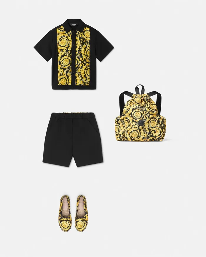 Versace Barocco Overshirt Black Kids Shirts