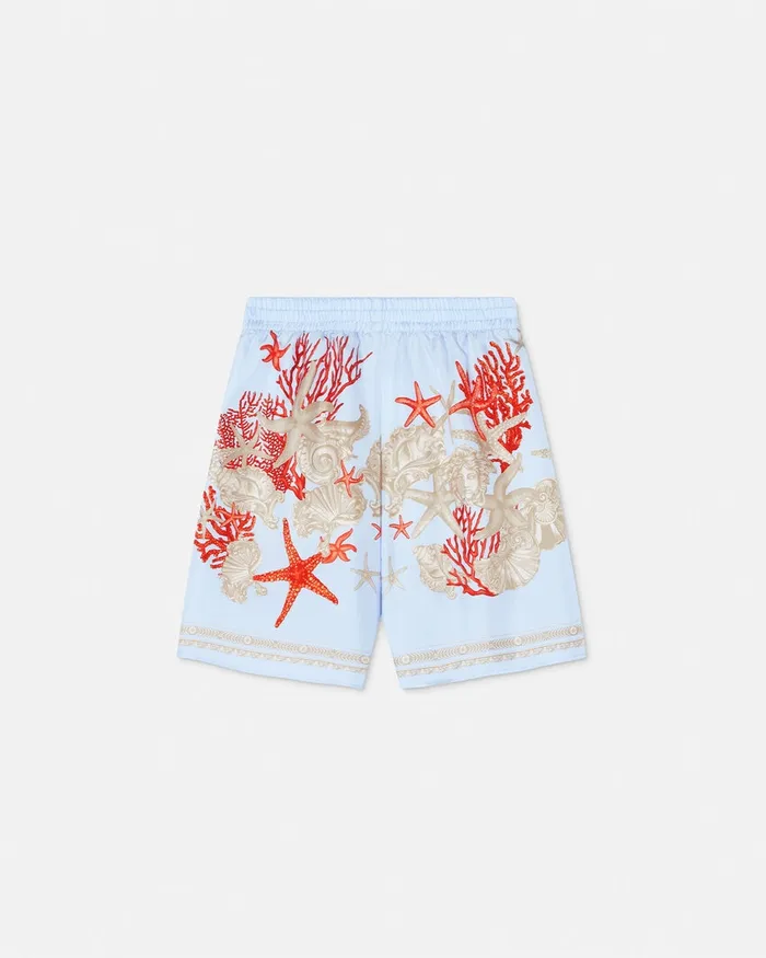 Versace Barocco Sea Silk Shorts Blueprint Kids Pants